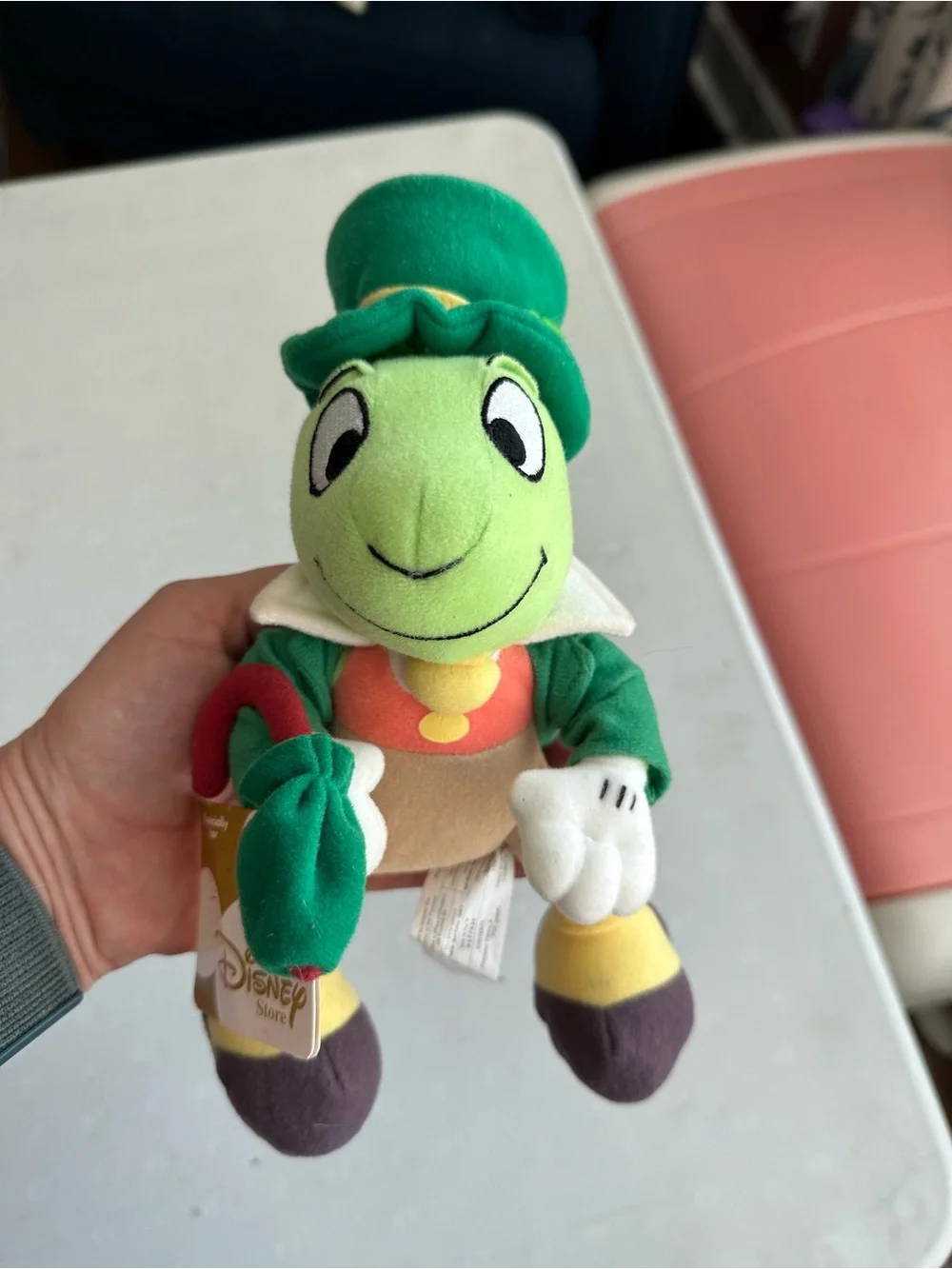 Vintage NWT Disney Store Jiminy Cricket Plush Stuffed Animal Toy 8” Pinocchio